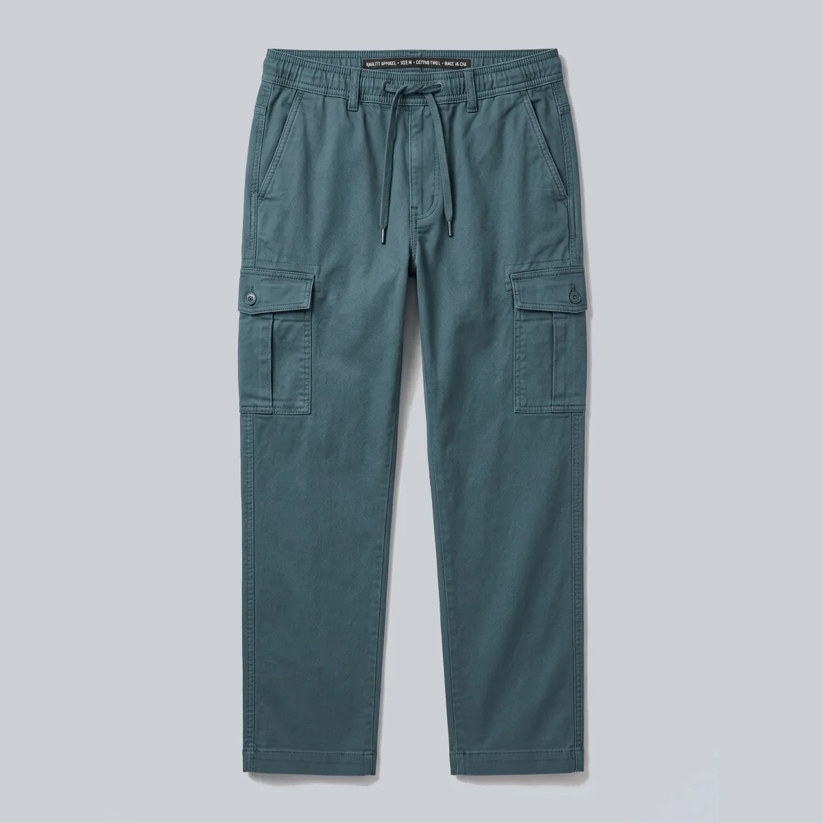 Navy Blue Utility Cargo Fleece Bottoms Studio Photo
