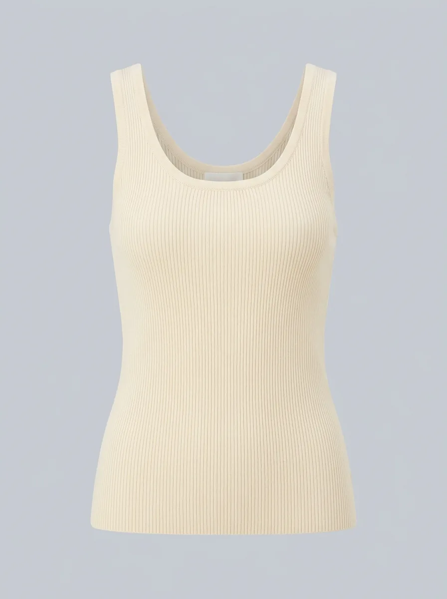Seamless Ribbed Athletic Crop Tank Studio Photo
