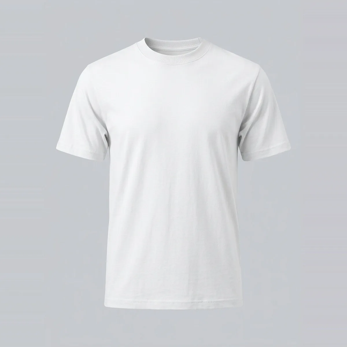 Classic White Combed Cotton Crewneck T-Shirt Product Photo
